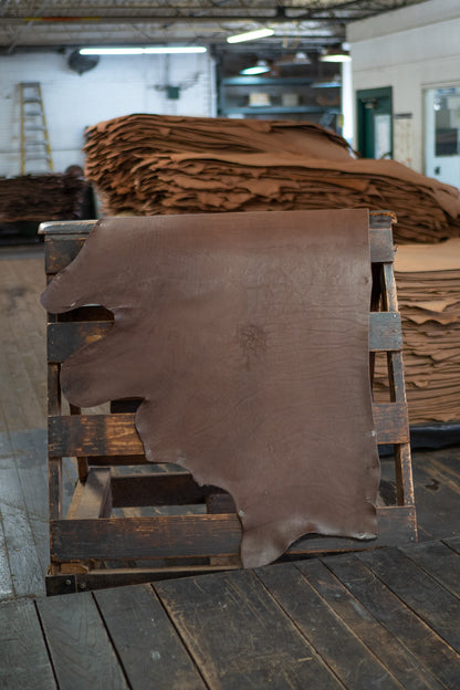 Drum-Dyed Skirting Leather